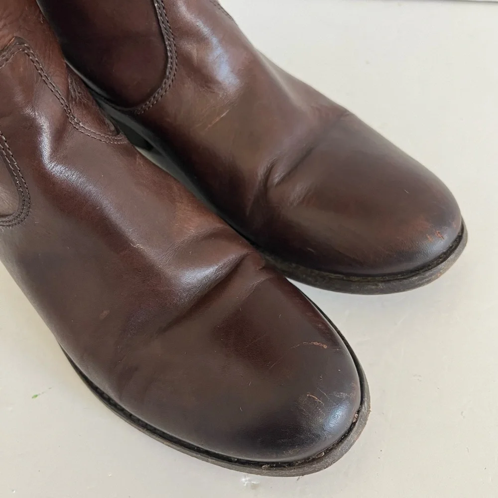 Frye Melissa Brown Leather Tall Riding Boots Size 7B